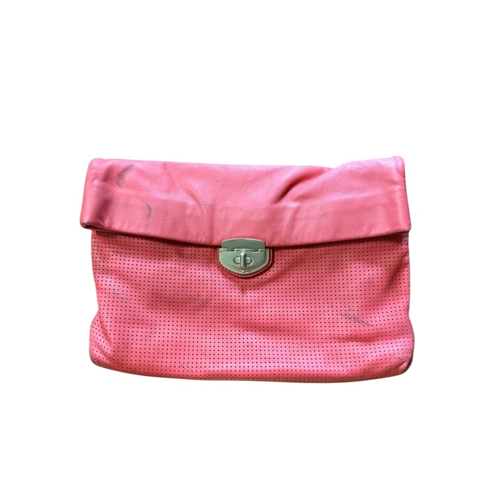 Banana Republic Gia Coral Perforated Slouchy Crossbody Leather Bag Office Siren - Picture 2 of 13